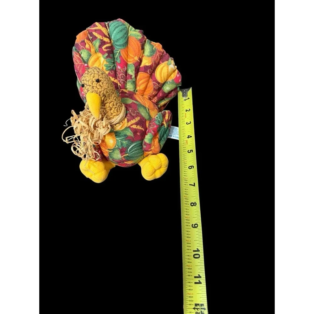 VTG Fall Harvest Turkey Shelf Sitter Fabric Decor Thanksgiving MTY International